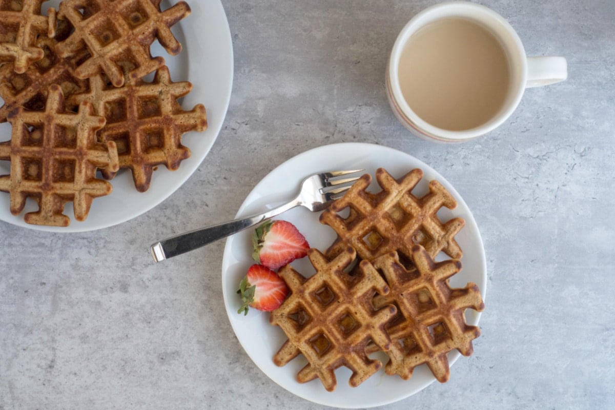 Chocolate Chip Protein Waffles (No Protein Powder Recipe)