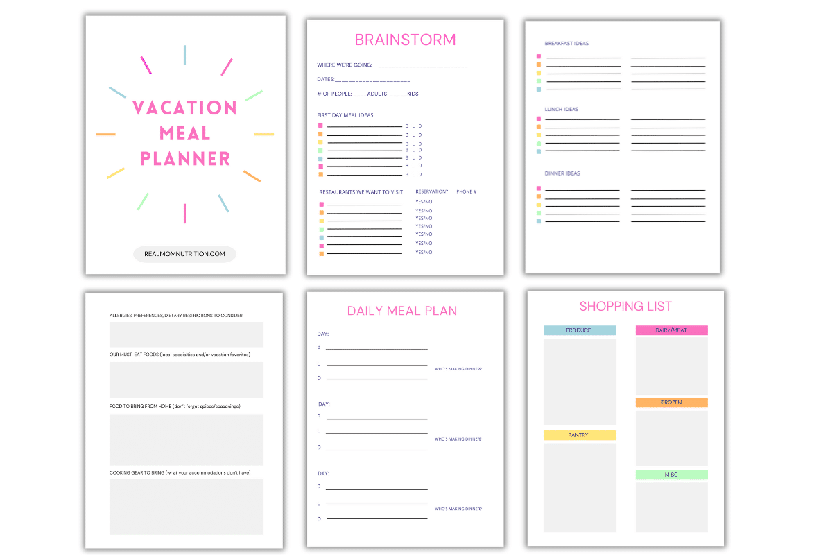 How to Make a Vacation Meal Plan (Free Printable)